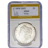 1878 7/8TF Morgan Silver Dollar PGA MS64 Strong