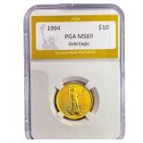 1994 1/4oz $10 Gold Eagle PGA MS69