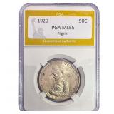1920 Pilgrim Half Dollar PGA MS65