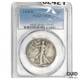 1938-D Walking Liberty Half Dollar PCGS VF25