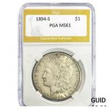 1894-S Morgan Silver Dollar PGA MS61