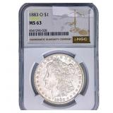 1883-O Morgan Silver Dollar NGC MS63