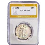 1941 Walking Liberty Half Dollar PGA MS66+