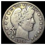 1915-S Silver Barber Half Dollar LIGHTLY CIRCULATE