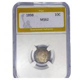 1898 Barber Dime PGA MS62