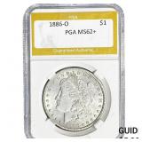 1886-O Morgan Silver Dollar PGA MS62+