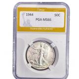 1944 Walking Liberty Half Dollar PGA MS66