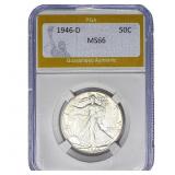 1946-D Walking Liberty Half Dollar PGA MS66