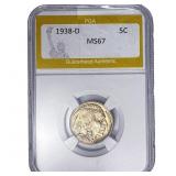 1938-D Buffalo Nickel PGA MS67
