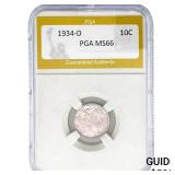 1934-D Mercury Silver Dime PGA MS66