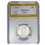 1917 Standing Liberty Quarter PGA MS64 FH Type 1