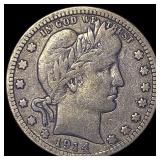 1914-D Silver Barber Quarter ABOUT UNCIRCULATED