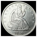 1846-O Silver Half Dollar CLOSELY UNCIRCULATED
