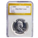 1963 Franklin Half Dollar PGA PR67 CAM