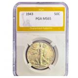 1943 Walking Liberty Half Dollar PGA MS65