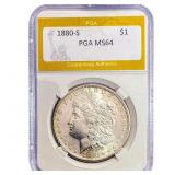 1880-S Morgan Silver Dollar PGA MS64