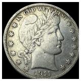 1911-S Silver Barber Half Dollar NEARLY UNCIRCULAT