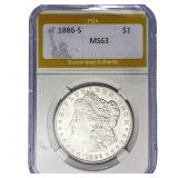 1886-S Morgan Silver Dollar PGA MS63