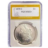 1878-S Morgan Silver Dollar PGA MS65+