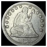 1877-S Silver Seated Liberty Quarter ABOUT UNCIRCU