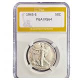 1943-S Walking Liberty Half Dollar PGA MS64