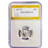 1917-S Mercury Silver Dime PGA MS65 FB