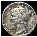 1916-S Silver Mercury Dime NEARLY UNCIRCULATED