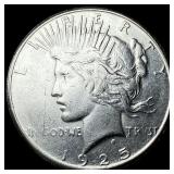 1925-S Silver Peace Dollar CHOICE AU