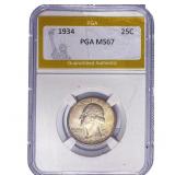 1934 Washington Silver Quarter PGA MS67
