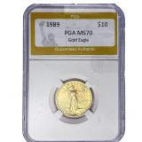 1989 1/4oz $10 Gold Eagle PGA MS70