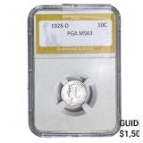 1928-D Mercury Silver Dime PGA MS63