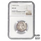 1949-D Washington Silver Quarter NGC MS66