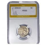 1935-D Buffalo Nickel PGA MS65