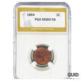 1864 Indian Head Cent PGA MS64 RB