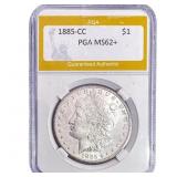 1885-CC Morgan Silver Dollar PGA MS62+