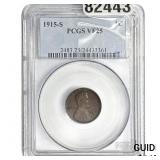 1915-S Wheat Cent PCGS VF25