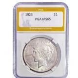 1923 Silver Peace Dollar PGA MS65