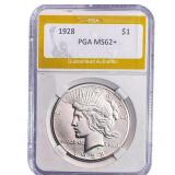 1928 Silver Peace Dollar PGA MS62+