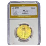 1990 1/2oz $25 Gold Eagle PGA MS69