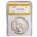1928 Silver Peace Dollar PGA MS63