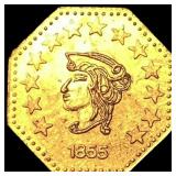 1855 California Gold 1/2 Dollar Token UNCIRCULATED