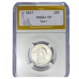 1917 Standing Liberty Quarter PGA MS66+ FH Type 1