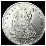 1853 Arrows Seated Liberty Half Dollar CLOSELY UNC