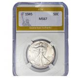 1945 Walking Liberty Half Dollar PGA MS67