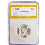 1936 Mercury Silver Dime PGA MS65
