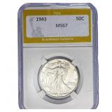 1943 Walking Liberty Half Dollar PGA MS67