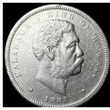 1883 Silver 1/4 Dollar Hawaii Hapalua CLOSELY UNCI