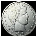 1912-D Silver Half Dollar (Barber) NEARLY UNCIRCUL