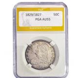 1829/1827 Capped Bust Half Dollar PGA AU55