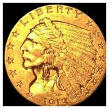 1913 Indian Head Gold $2.5 Quarter Eagle CLOSELY U